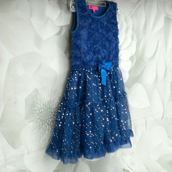 Betsey Johnson Girls Designer Rose Tutu Dress - Picture 2 of 11